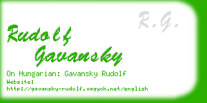 rudolf gavansky business card